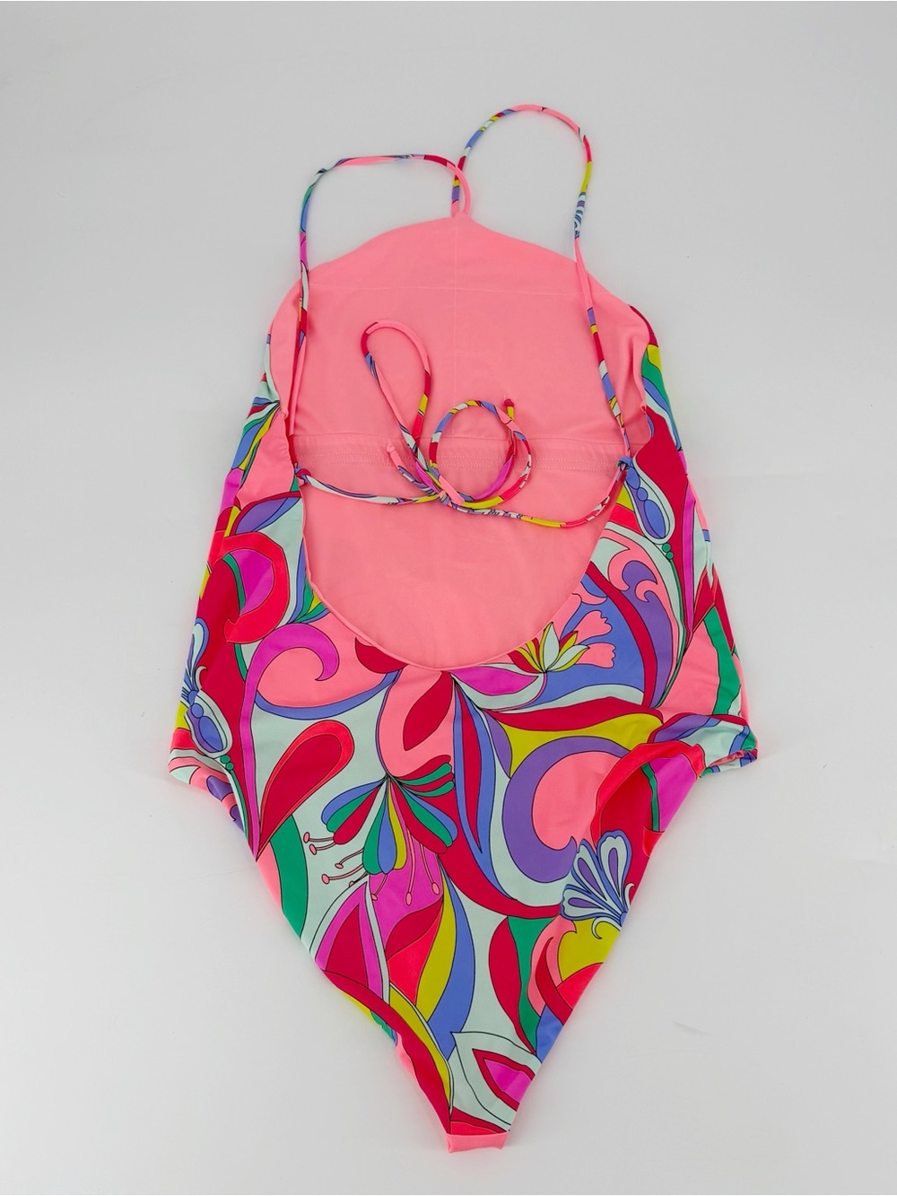 Beach Riot Lumi One Piece Pop Floral One Piece Swimsuit Halter Large Neon - Picture 3 of 6